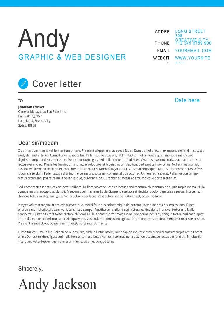 cover letter Archives - Modern & Professional Cv/Resume Templates-Get ...