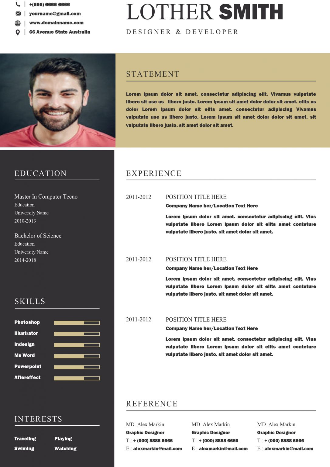 Medical CV/Resume Template - Modern & Professional Cv/Resume Templates ...