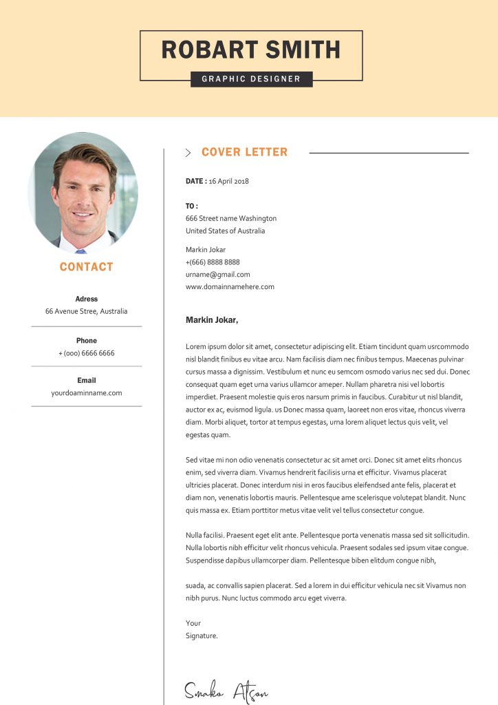Professional Cover Letter Template - Modern & Professional Cv/Resume ...