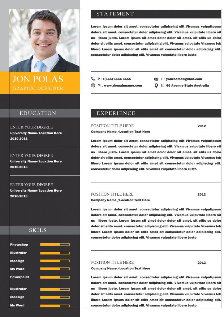 Business Commercial Resume - Modern & Professional Cv/Resume Templates ...