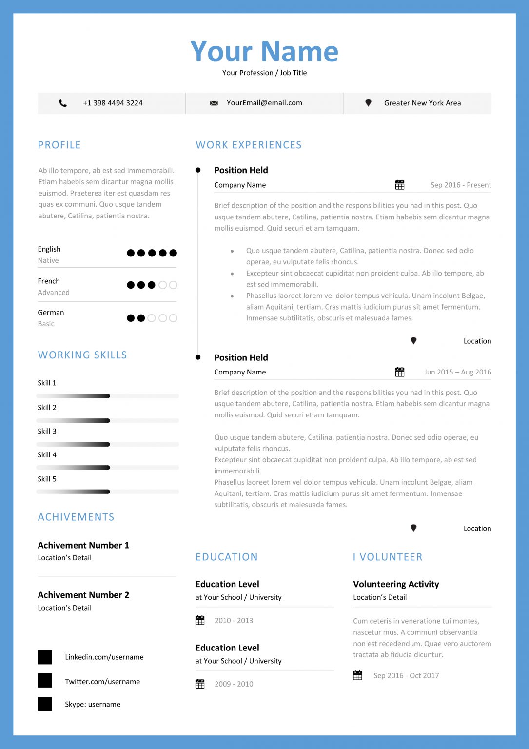 professional writer resume