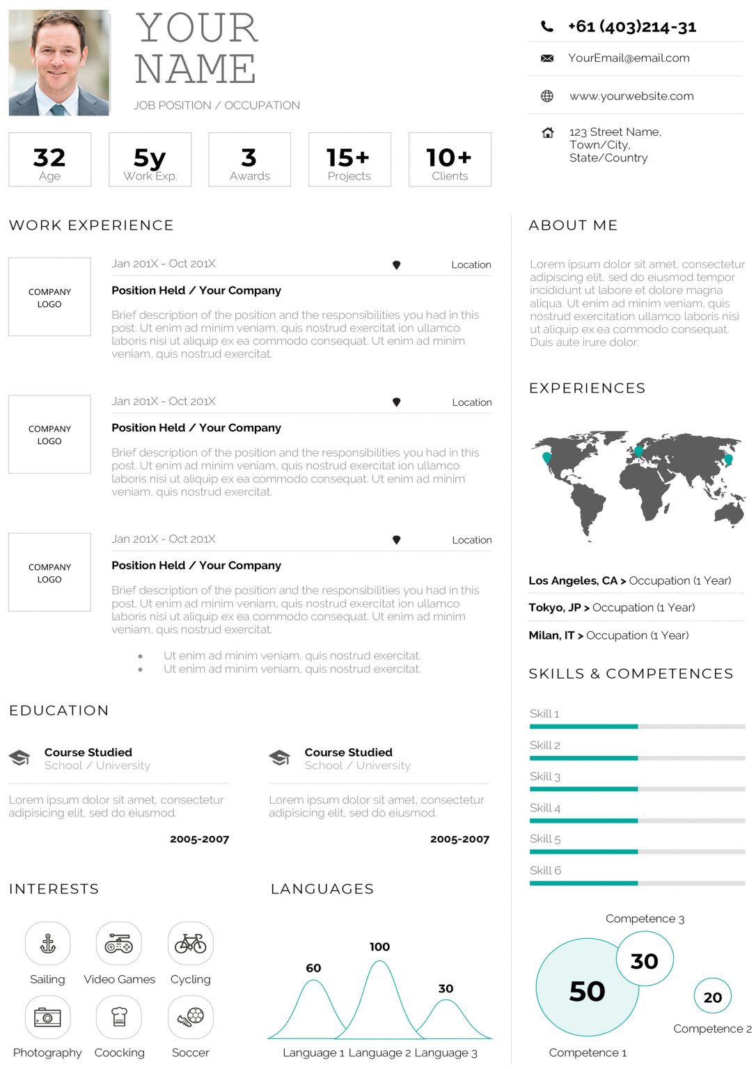 Infographic Resume Template - Modern & Professional Cv/Resume Templates ...